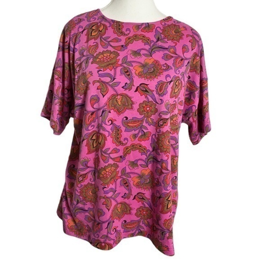 Unbranded Pink Paisley Short Sleeve Top